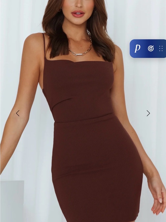 Hello Molly Dresses & Skirts - Hello Molly Chocolate Brown Ribbed Square-Neck Mini Dress
